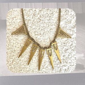 J. Crew • gold triangle fringe chain link adjustable necklace